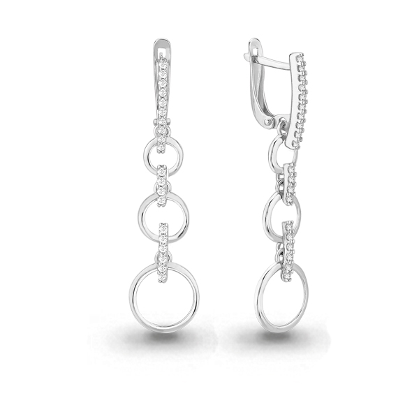 

Серьги подвески из серебра ЯХОНТ Золотой 187225, фианит, 187225