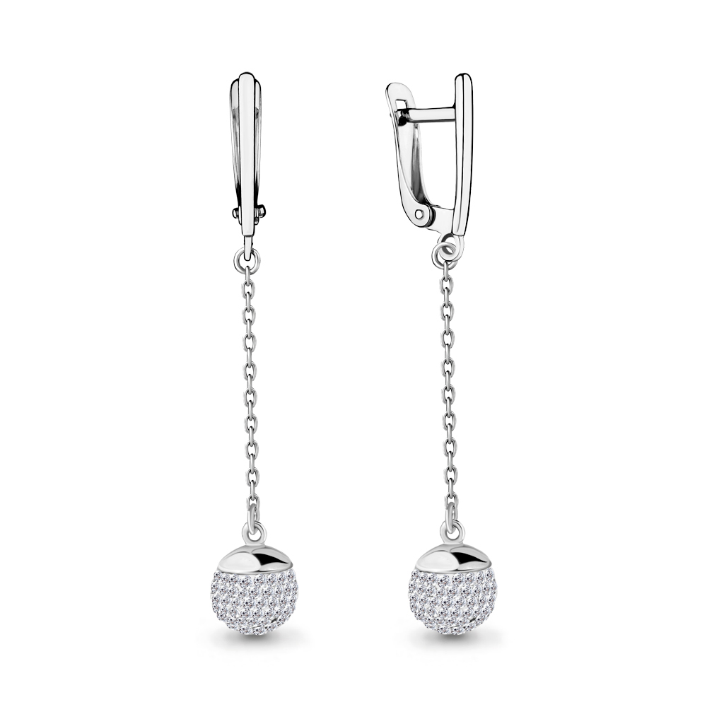 

Серьги из серебра с фианитом Яхонт Ювелирный 187226, 187226