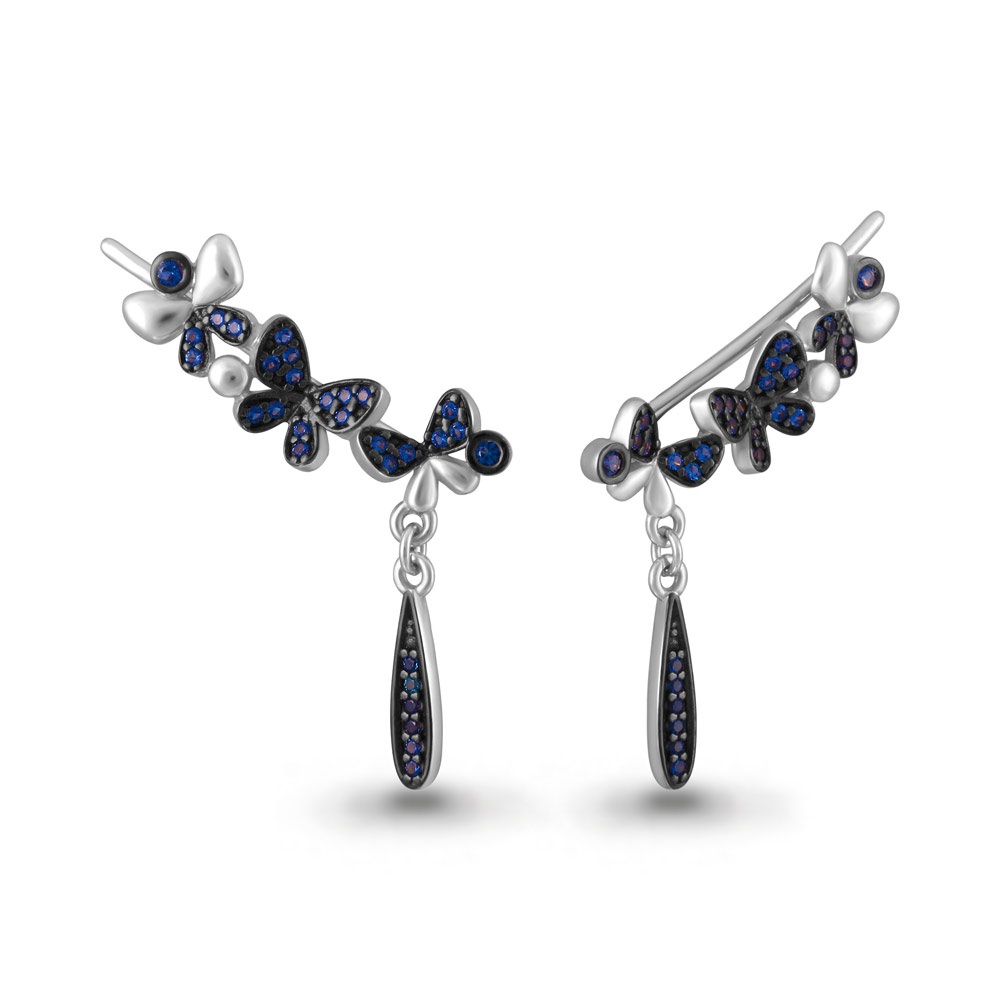 

Серьги из серебра с сапфиром Яхонт Ювелирный 187250, 187250