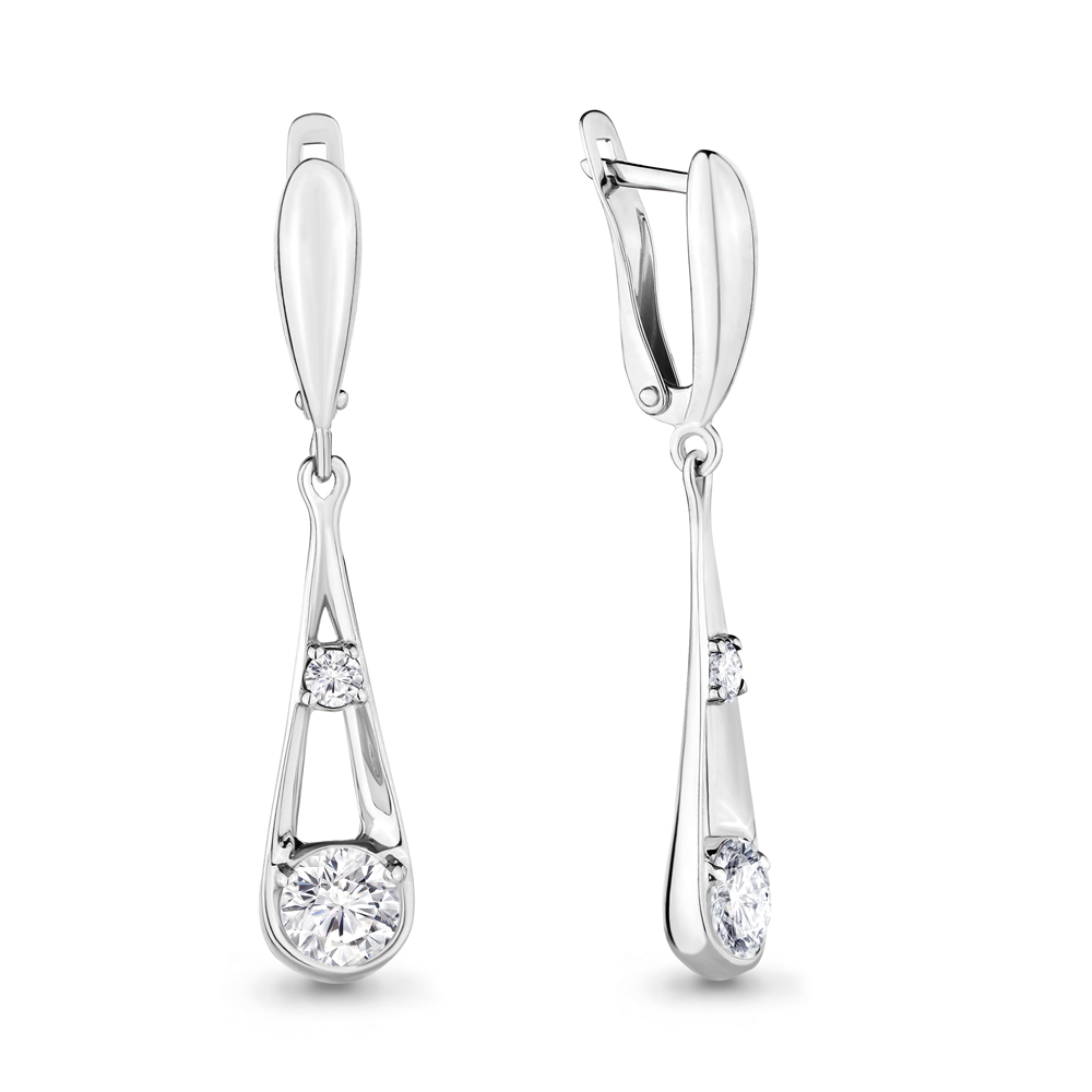 

Серьги из серебра с фианитом Яхонт Ювелирный 187251, 187251