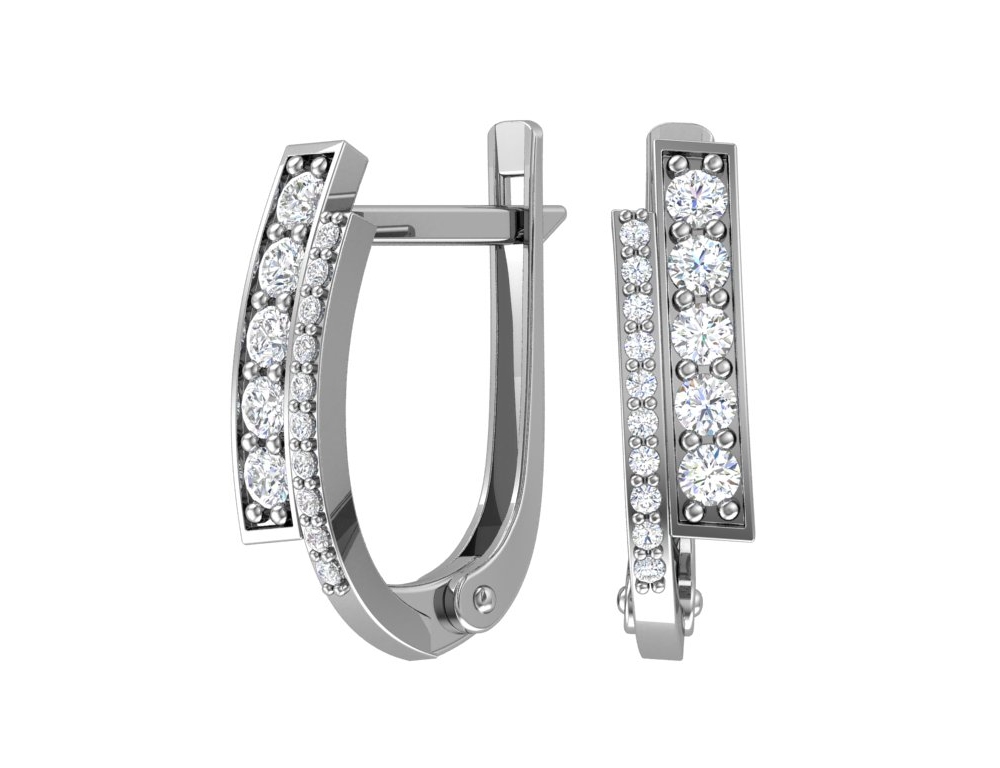 

Серьги из серебра с фианитом Яхонт Ювелирный 187260, 187260