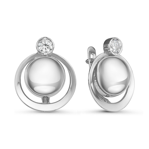 

Серьги из серебра с фианитом Яхонт Ювелирный 187431, 187431