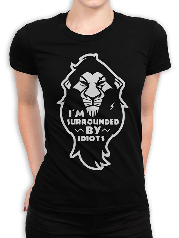 

Футболка женская Dream Shirts Шрам - "Я окружен идиотами" Женская 50009111 черная M, Шрам - "Я окружен идиотами" Женская 50009111