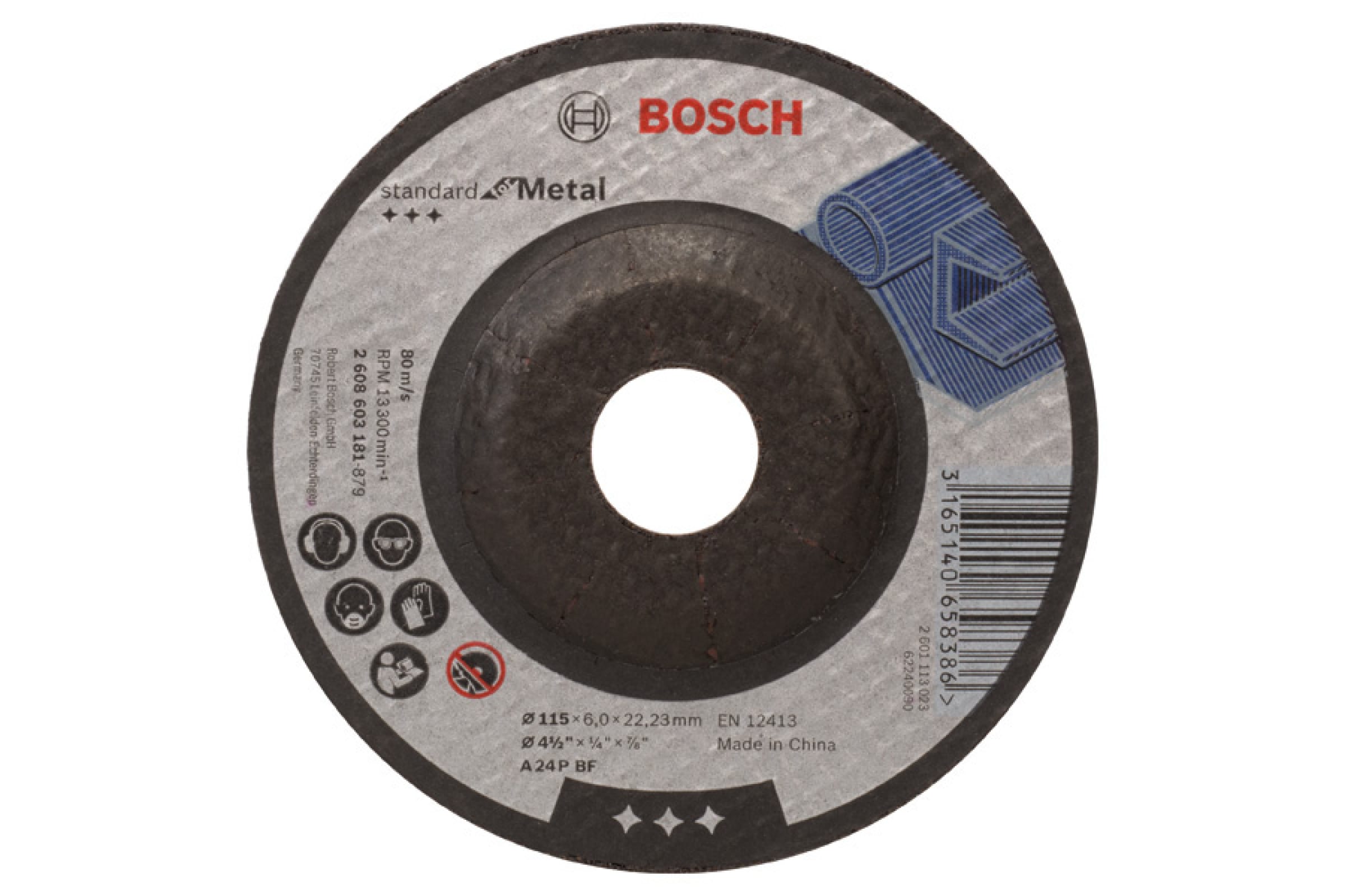 Круг обдирочный Standard по металлу Bosch 2.608.603.181 115x6х22.2 мм