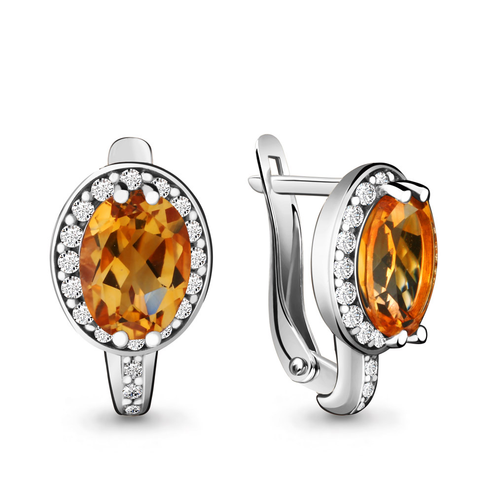 

Серьги из серебра с цитрином Яхонт Ювелирный 187790, 187790