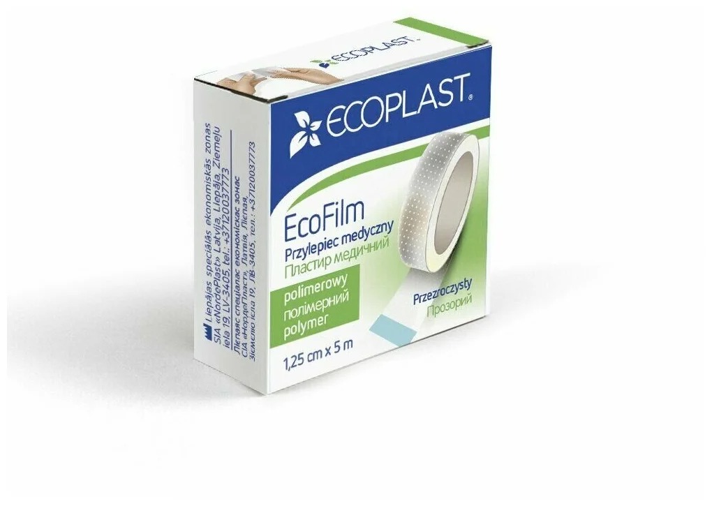 Пластырь Ecoplast EcoFilm фиксирующий полимерный 1,25 см х 5 м