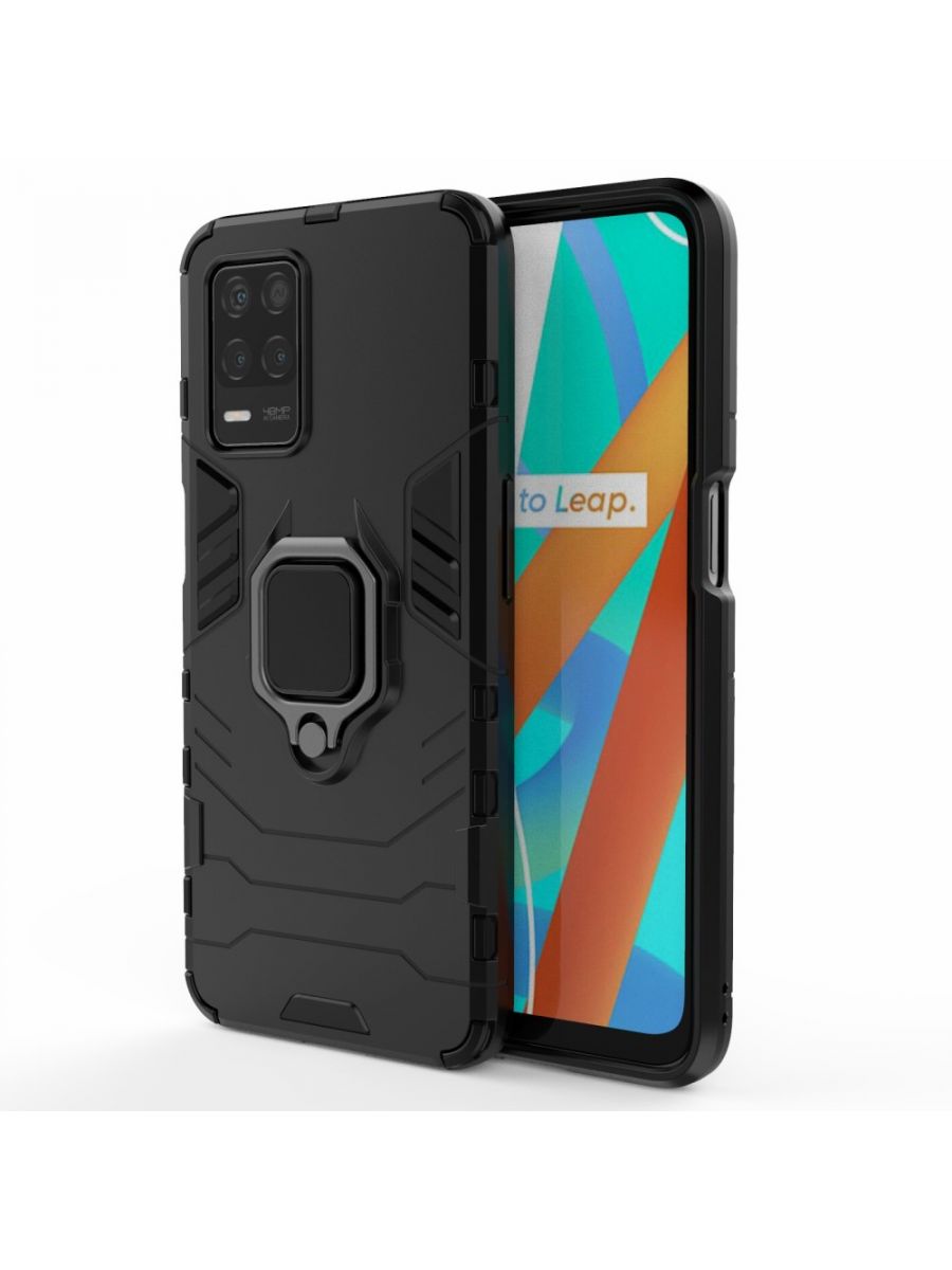

Brodef Ring Противоударный с кольцом подставкой чехол для Realme 8 5G/Narzo 30 5G Черный