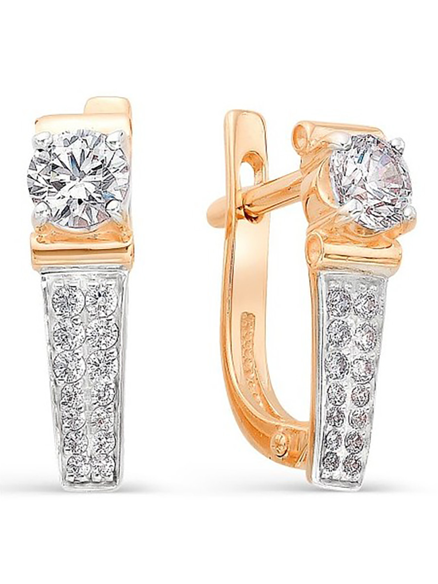 

Серьги из желтого золота ЯХОНТ Ювелирный 187903, фианит, 187903