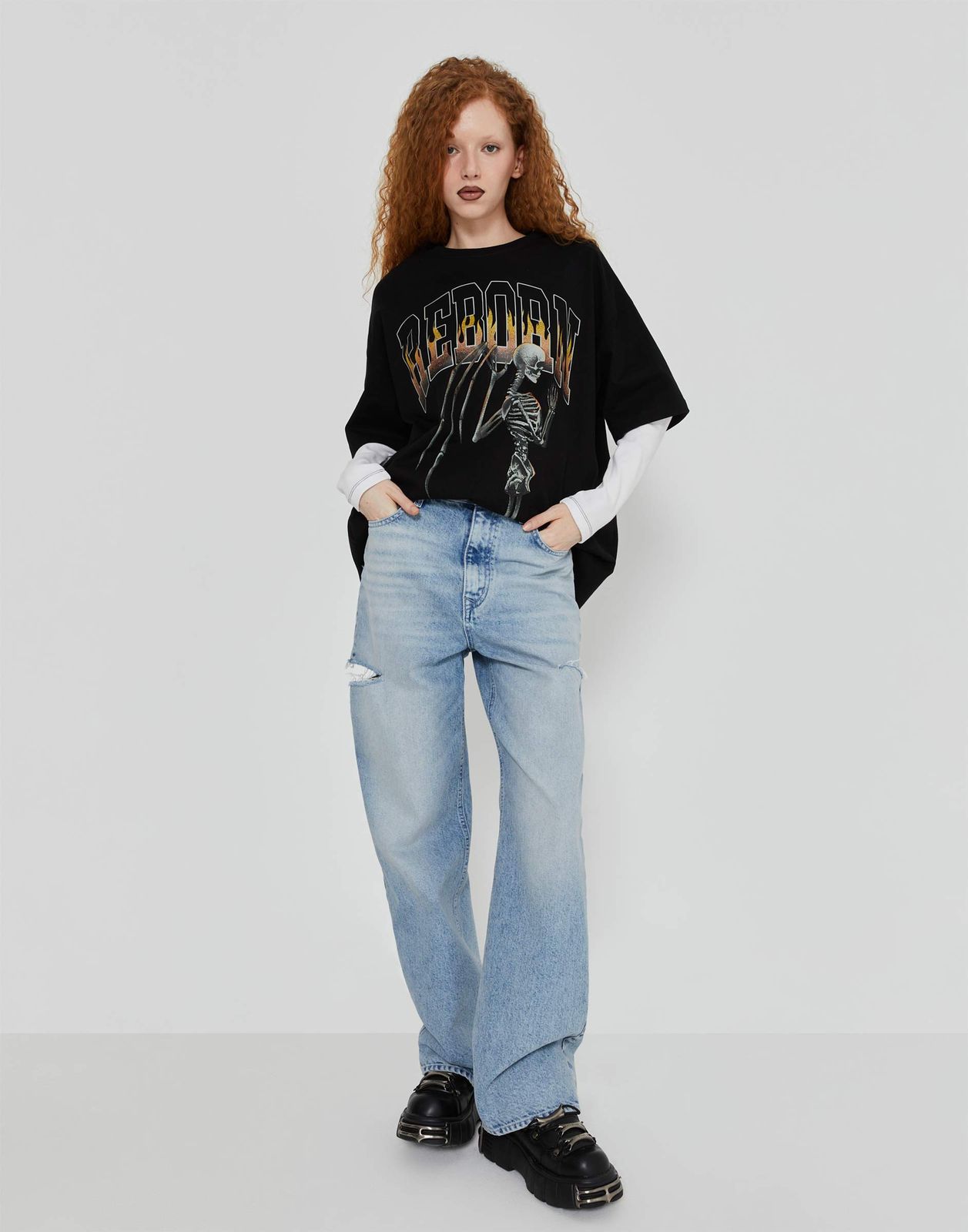 

Джинсы для девочки Gloria Jeans GJN032398 синий /медиум айс овердайт/ 16-18л/170, GJN032398