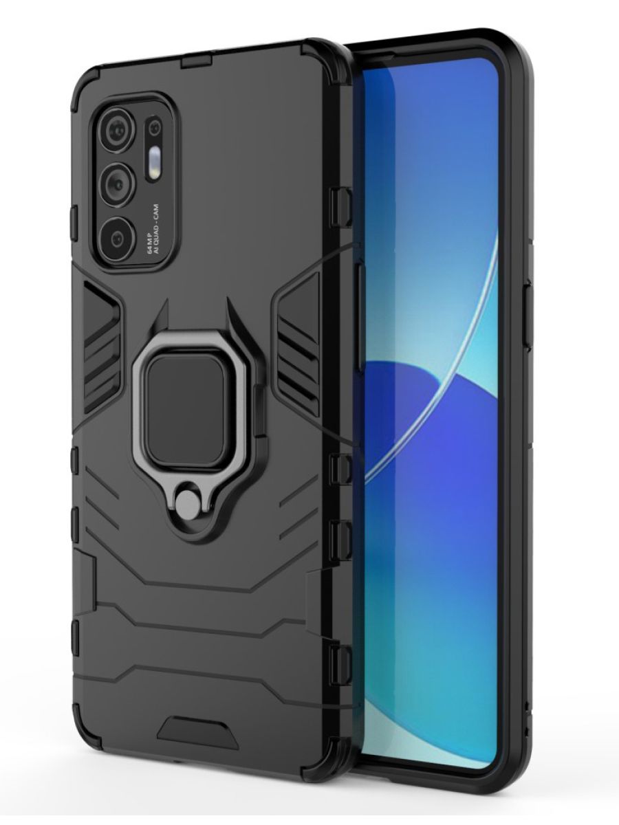 

Brodef Ring Противоударный чехол с кольцом для Oppo Reno 6 черный