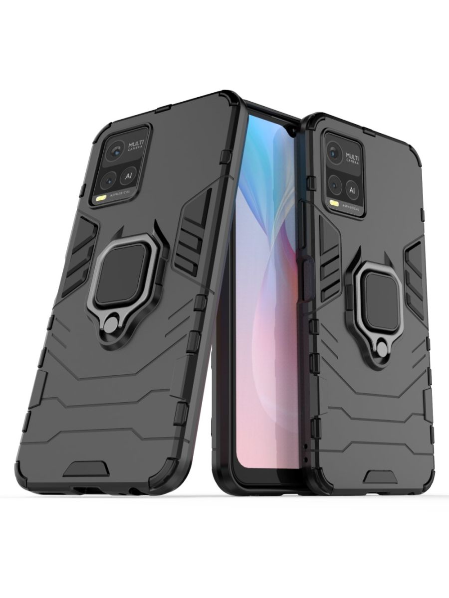 

Brodef Ring Противоударный чехол с кольцом для Vivo Y21 черный