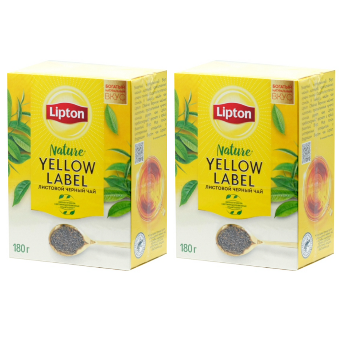 фото Чай черный листовой lipton 2 упаковки по 180 грамм