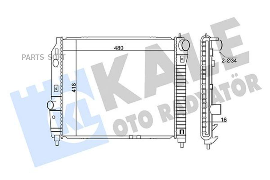 KALE Радиатор двигателя CHEVROLET AVEO KALOS- DAEWOO KALOS