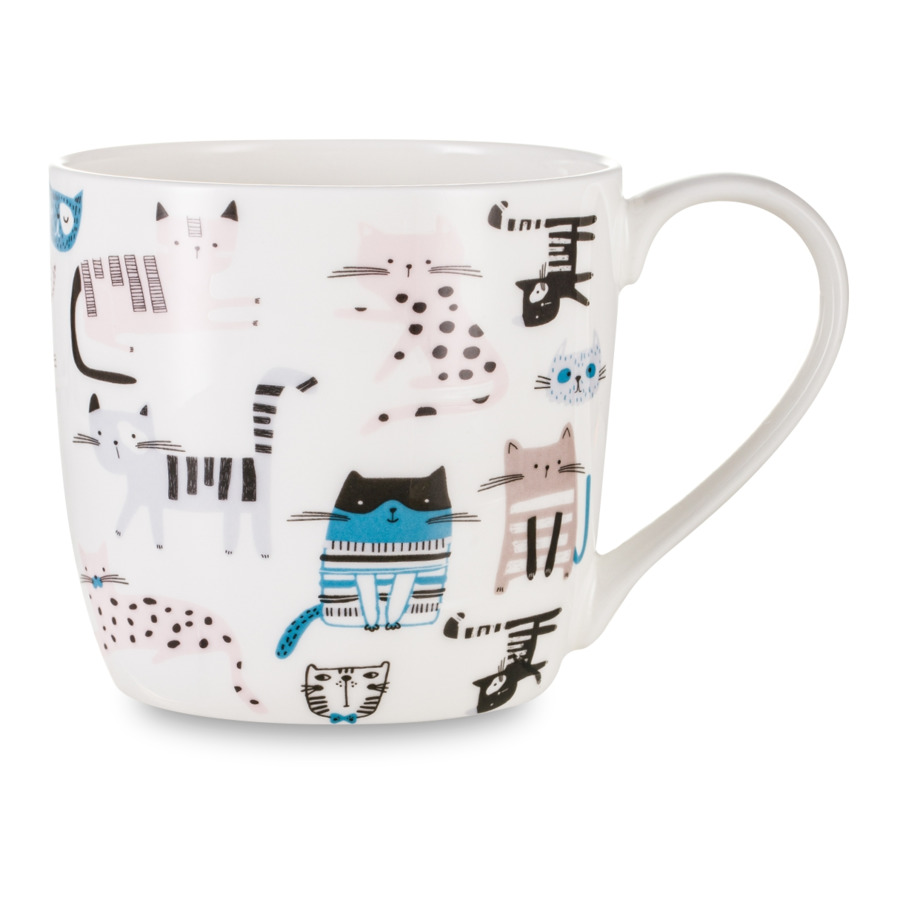 

Кружка Just Mugs Jade Коты 400 мл, фарфор костяной