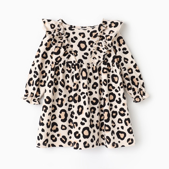 

Платье детское с рюшами KAFTAN "Trendy" р.28 (86-92), Бежевый;черный