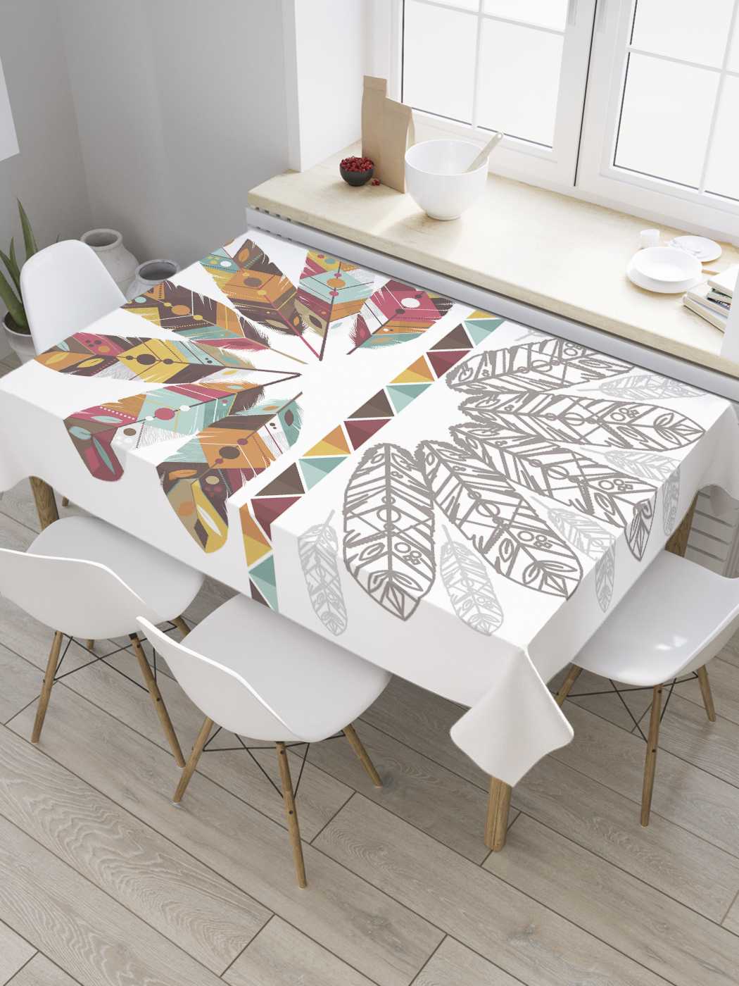 

Скатерть прямоугольная JoyArty "Веер из перьев" из оксфорда, 180x145 см, Веер из перьев