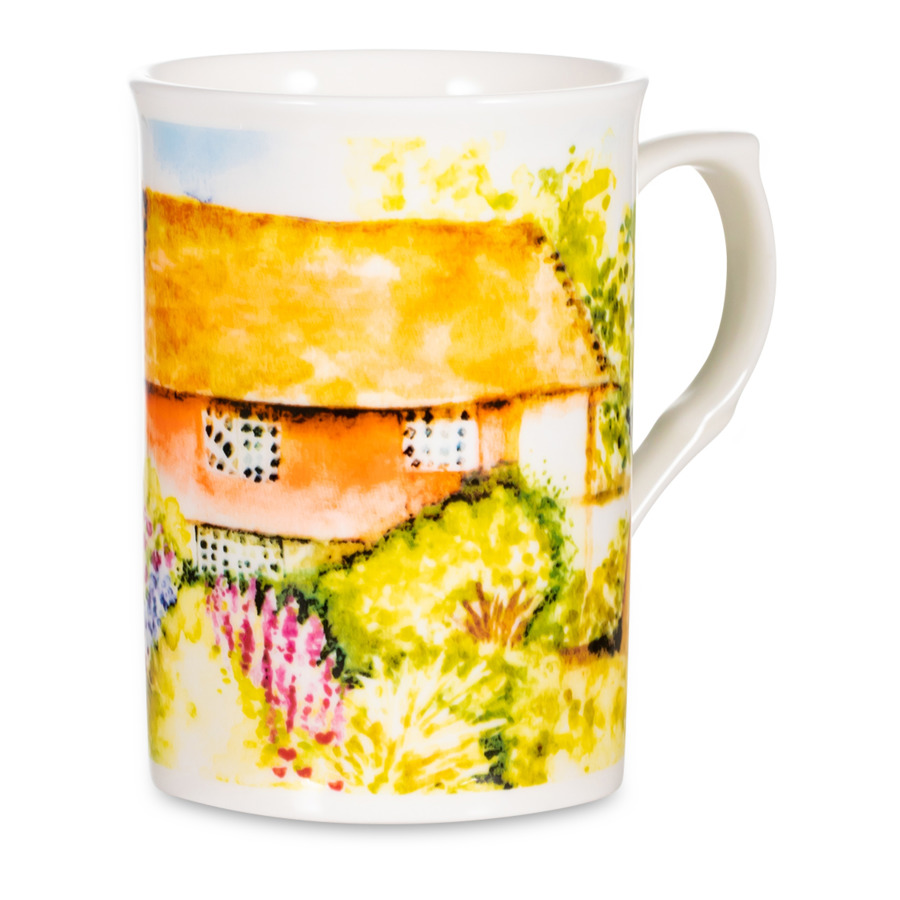 

Кружка Just Mugs Buxton Загородные дома Дом с деревом 325 мл, фарфор костяной