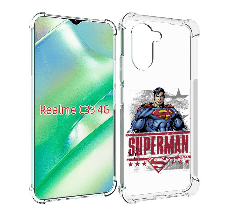 

Чехол MyPads рисунок супермен для Realme C33 4G, Прозрачный, Tocco