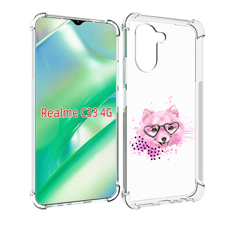 

Чехол MyPads розовый волченок для Realme C33 4G, Прозрачный, Tocco