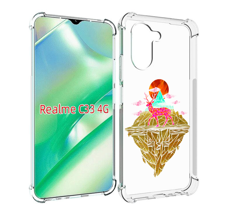 

Чехол MyPads розовый олень абстракция для Realme C33 4G, Прозрачный, Tocco
