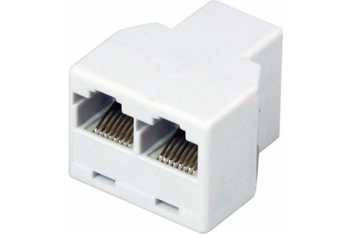 

Разветвитель Rexant RJ45-2xRJ45 розетка-розетка м (03-0103; 104-402) белый