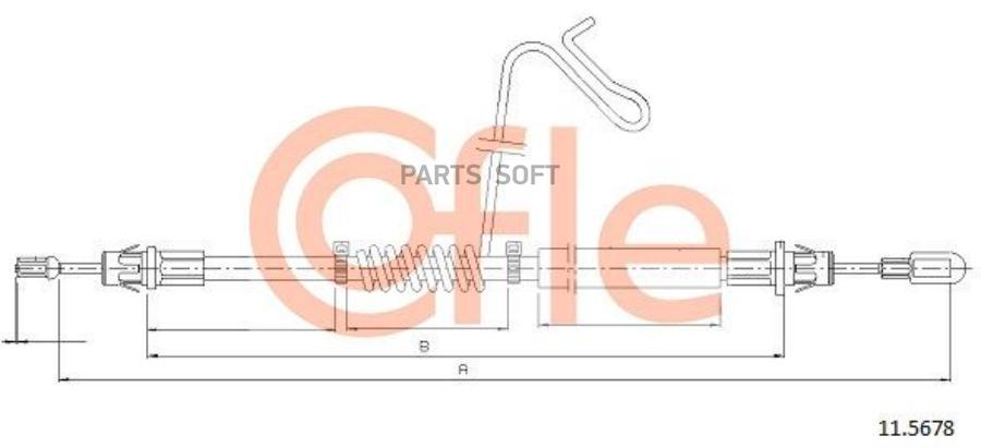

COFLE 92.11.5678 Трос стояночного тормоза FORD TRANSIT RWD VAN 07 1235/1033 mm 1шт