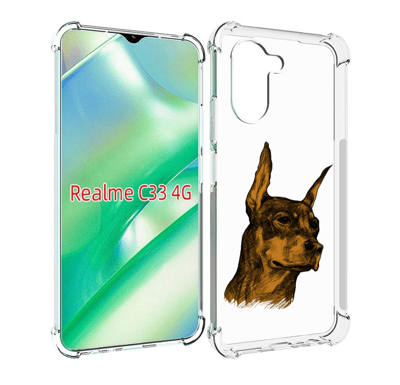 

Чехол MyPads скетч доберман для Realme C33 4G, Прозрачный, Tocco