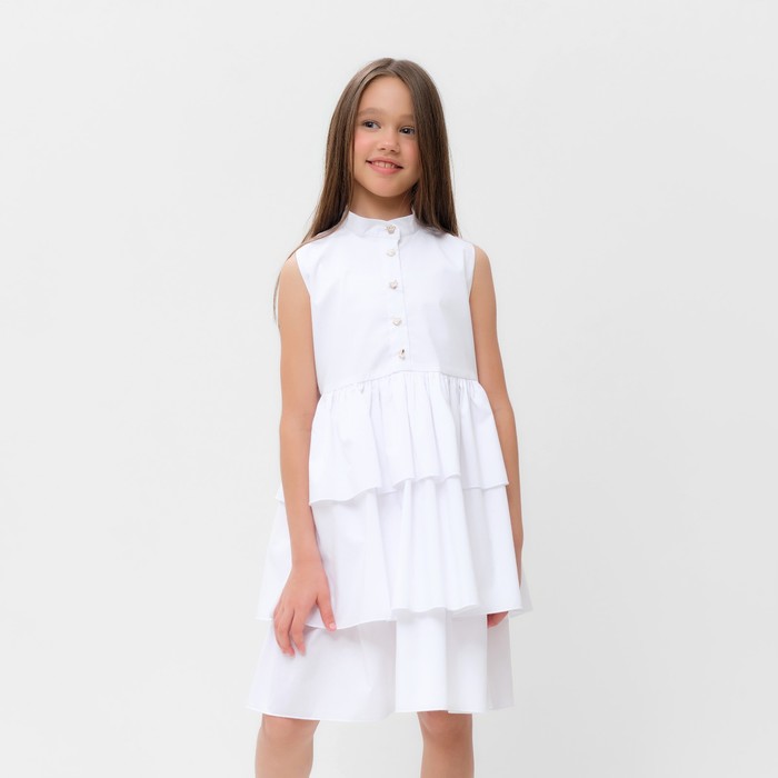 

Платье для девочки MINAKU: Cotton collection цвет белый, р-р 122