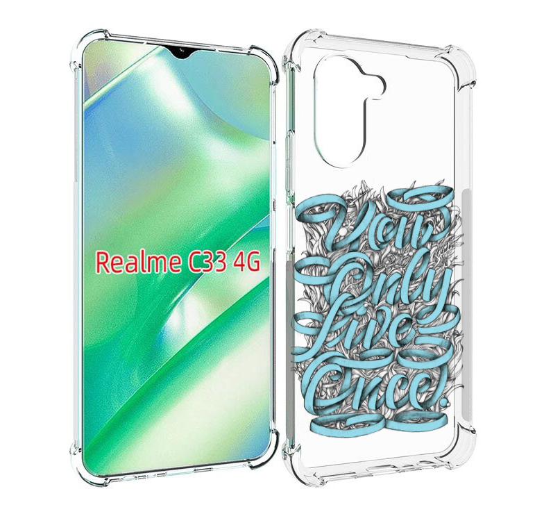 

Чехол MyPads слова из ленты абстракция для Realme C33 4G, Прозрачный, Tocco