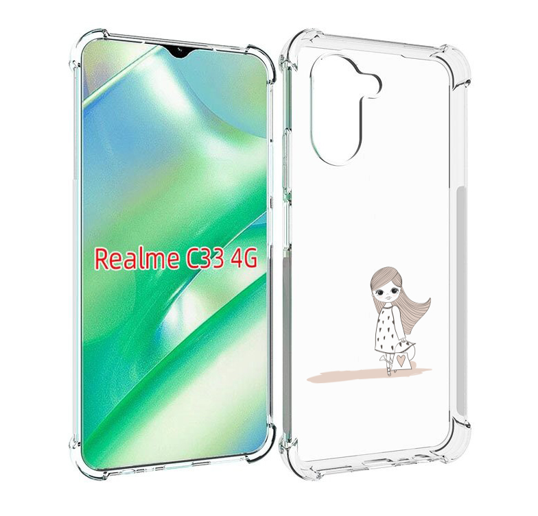 Чехол MyPads Девочка с сумкой для Realme C33 4G
