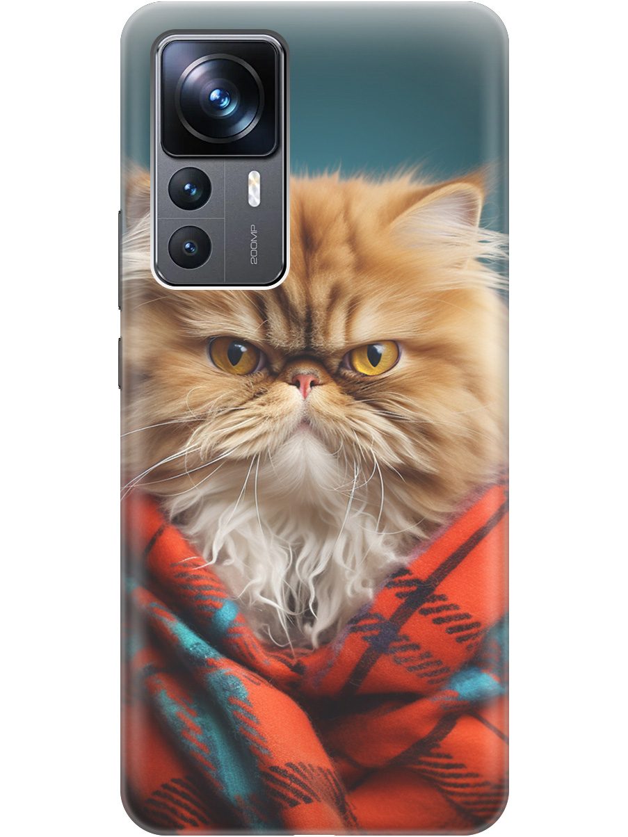 

Силиконовый чехол на Xiaomi 12T / 12T Pro с рисунком "Недовольный котик", Красный;синий, 20000582