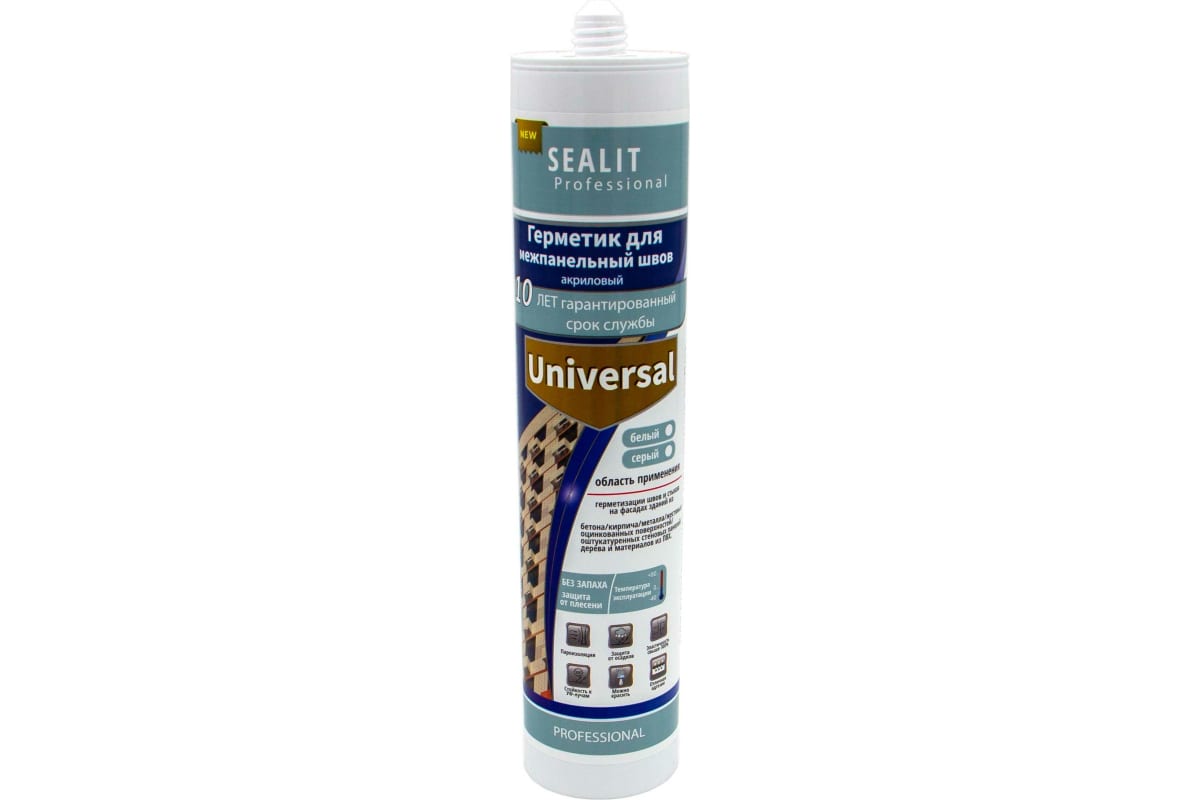 Sealit Universal, герметик для межпанельных швов, 280 мл, белый, 117007