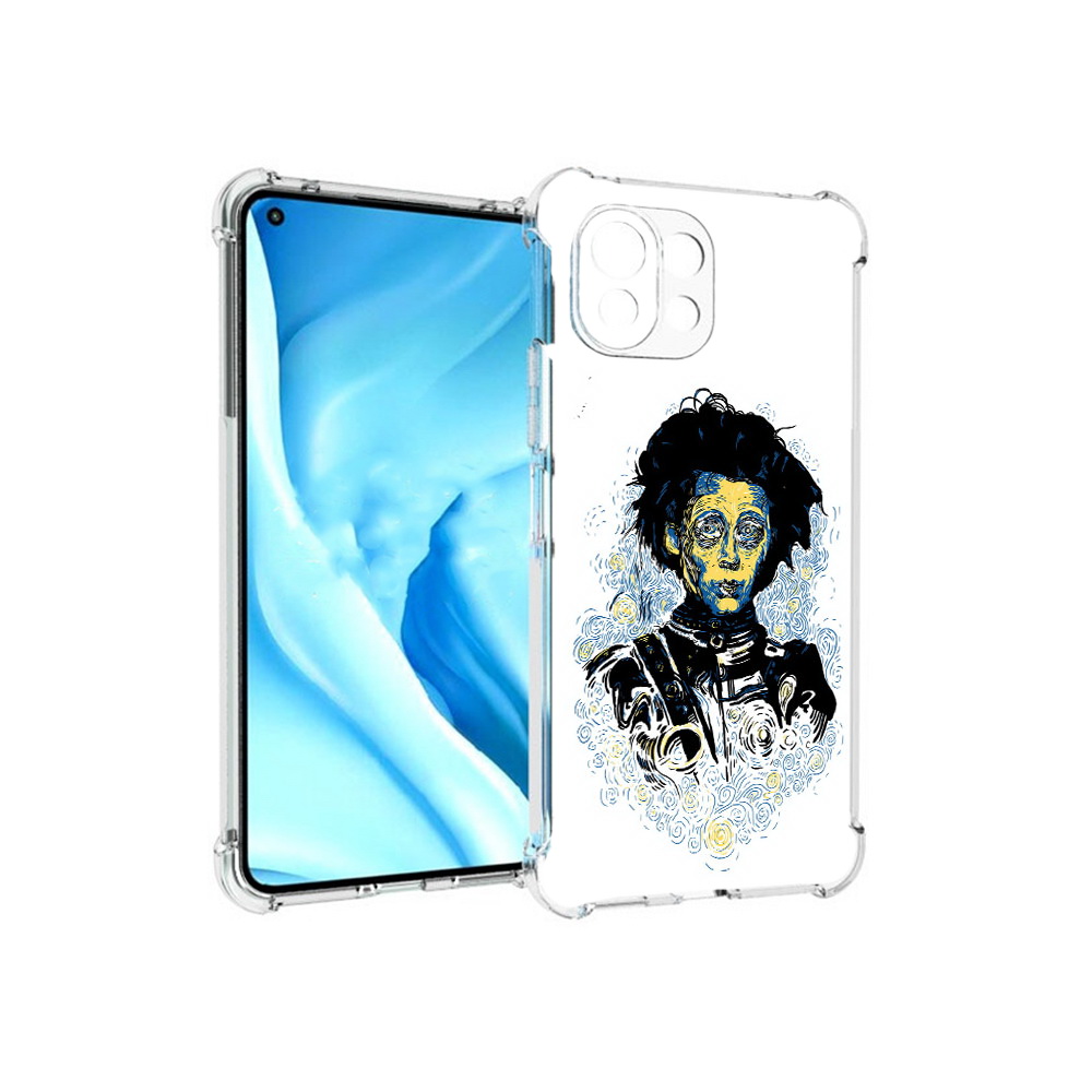 

Чехол MyPads Tocco для Xiaomi Mi 11 Lite парень черно-белый абстракция (PT159462.256.535), Прозрачный, Tocco
