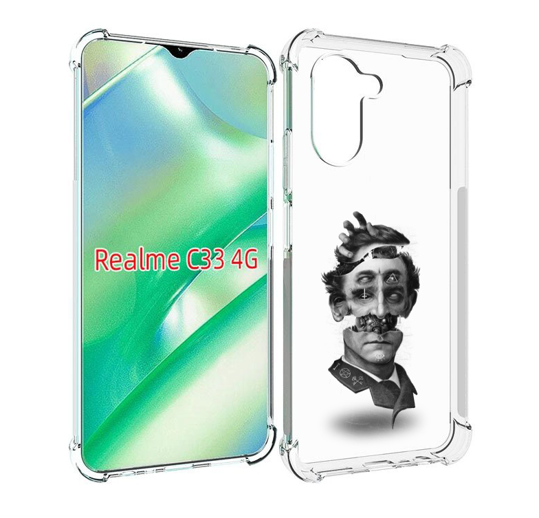 

Чехол MyPads страшное лицо абстракция для Realme C33 4G, Прозрачный, Tocco