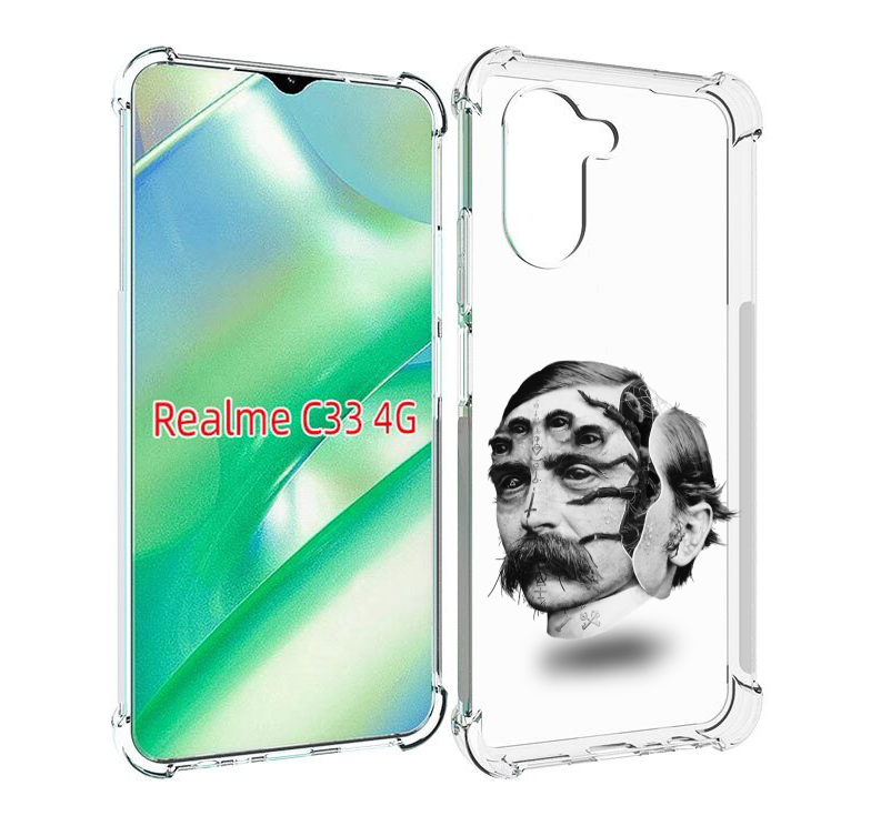 

Чехол MyPads страшное лицо мужчины для Realme C33 4G, Прозрачный, Tocco