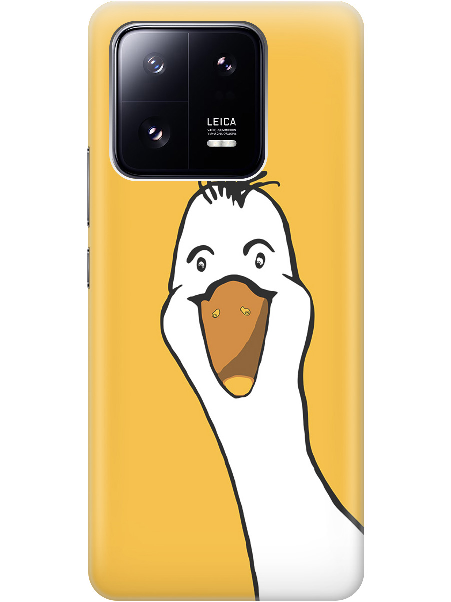 

Силиконовый чехол на Xiaomi 13 Pro с рисунком "Забавный гусь", Белый;желтый, 20000268