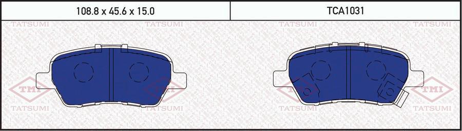 

Колодки Тормозные Дисковые Задние Tca1031 TMI TATSUMI арт. TCA1031