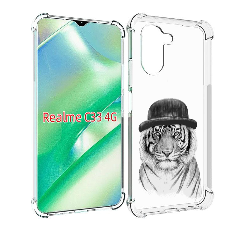

Чехол MyPads тигр британец для Realme C33 4G, Прозрачный, Tocco