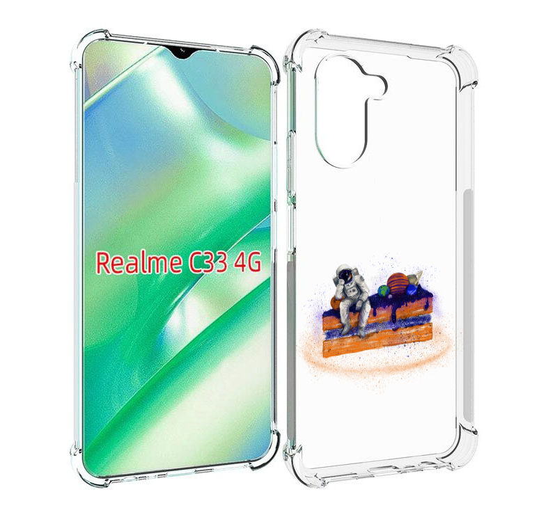 

Чехол MyPads торт с планетами для Realme C33 4G, Прозрачный, Tocco