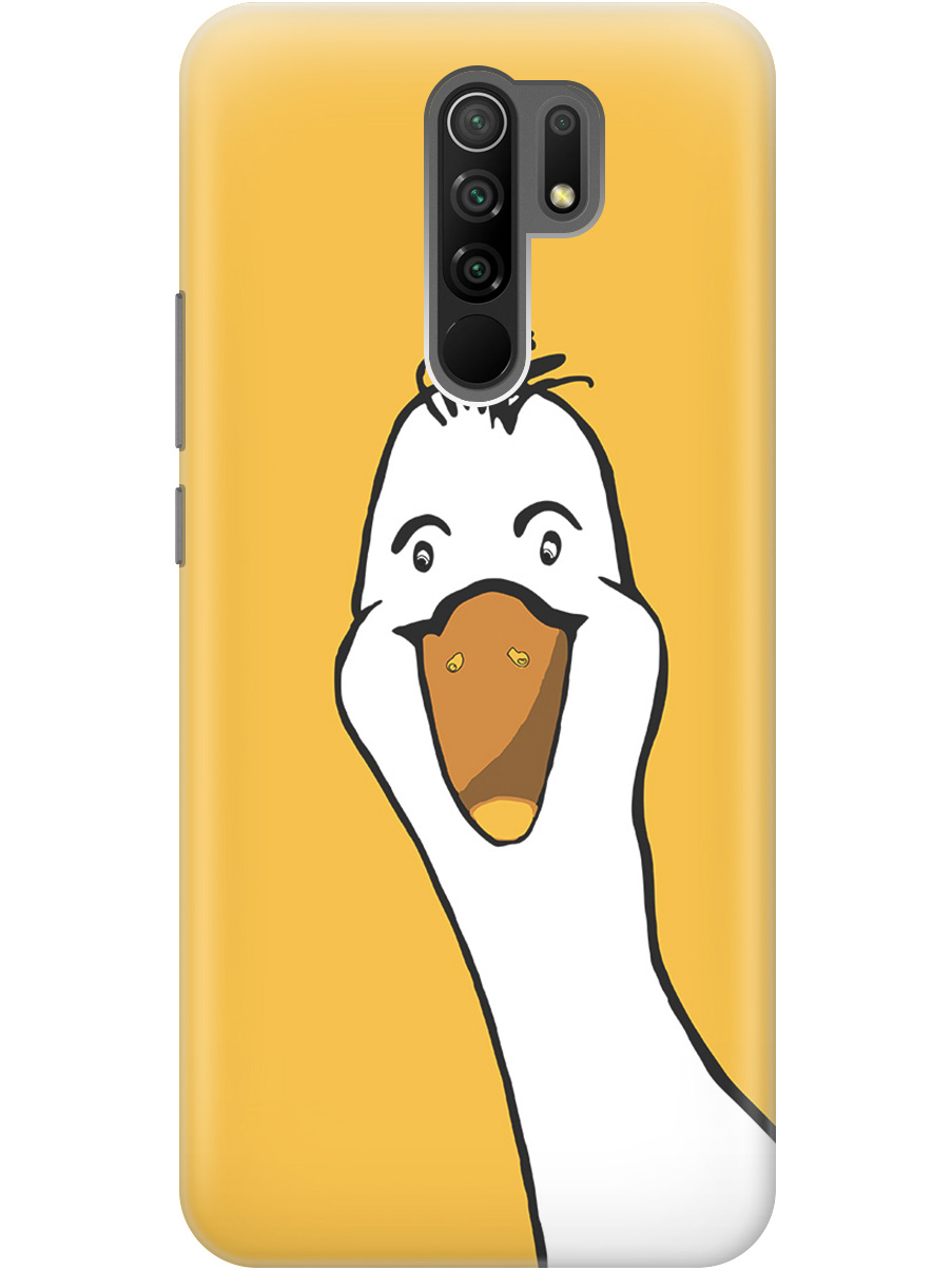 

Силиконовый чехол на Xiaomi Redmi 9 с рисунком "Забавный гусь", Белый;желтый, 20000748