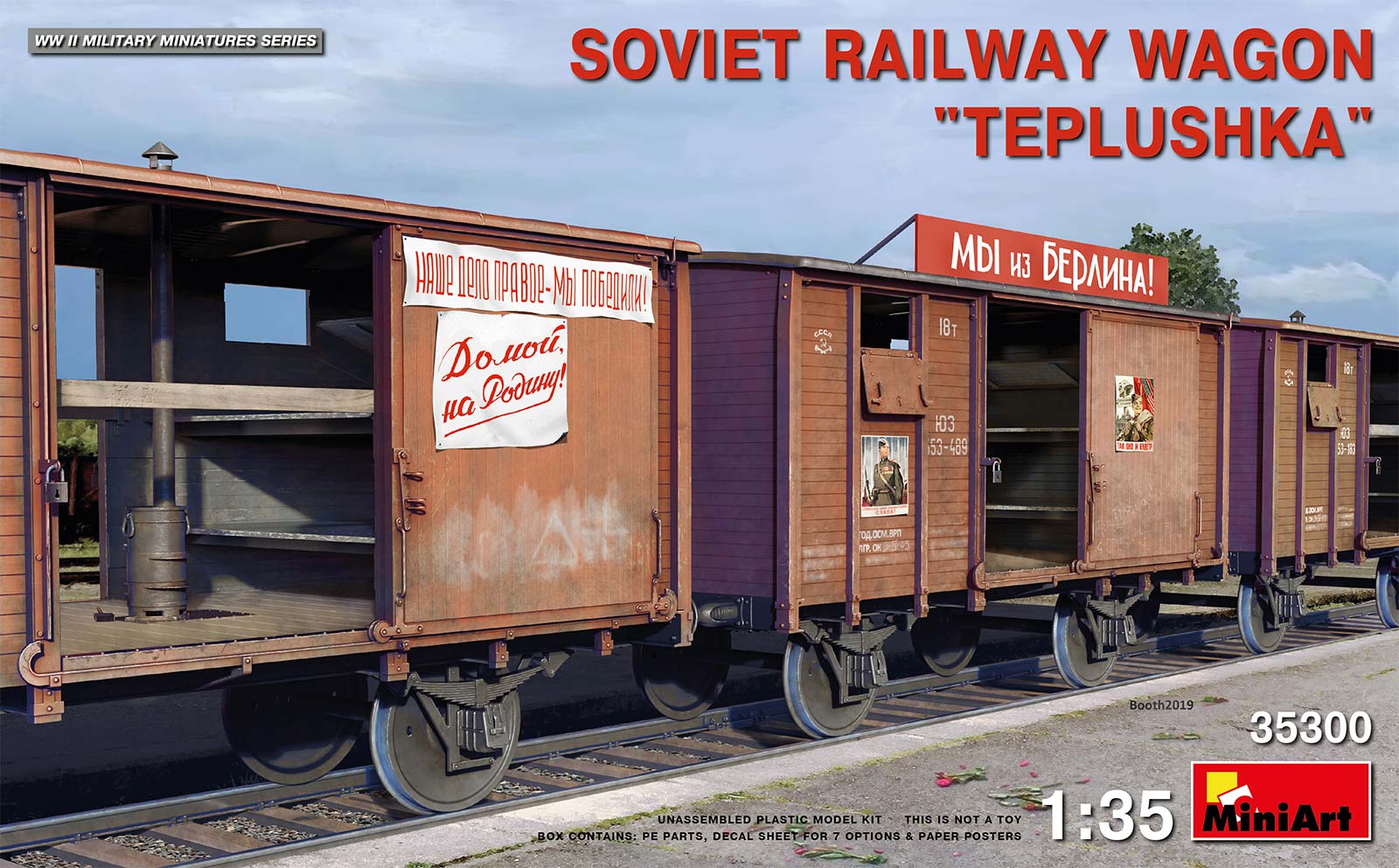 

Сборная модель MiniArt 1/35 Советский Железнодорожный Вагон “ТЕПЛУШКА” 35300