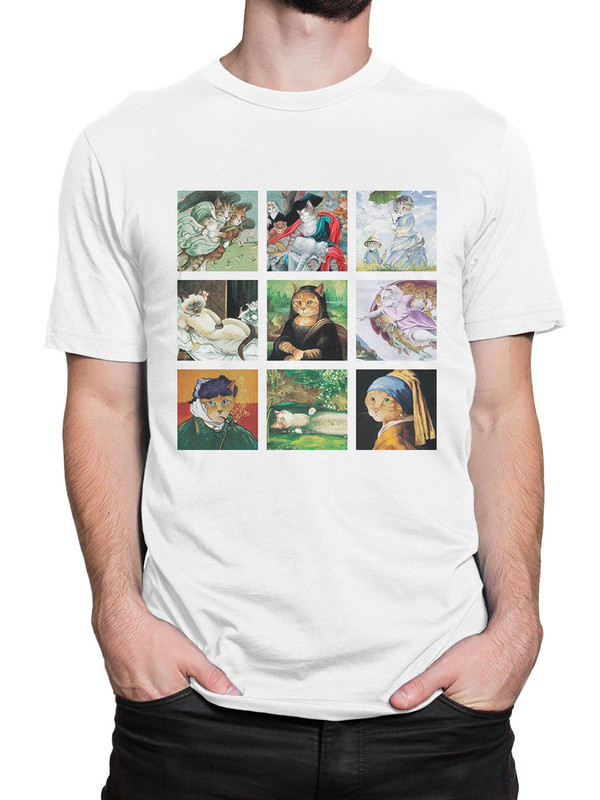 фото Футболка мужская кошачье искусство dream shirts белая xs