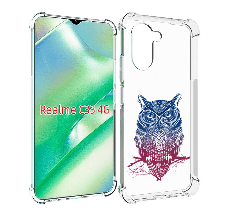 

Чехол MyPads хиппи сова для Realme C33 4G, Прозрачный, Tocco