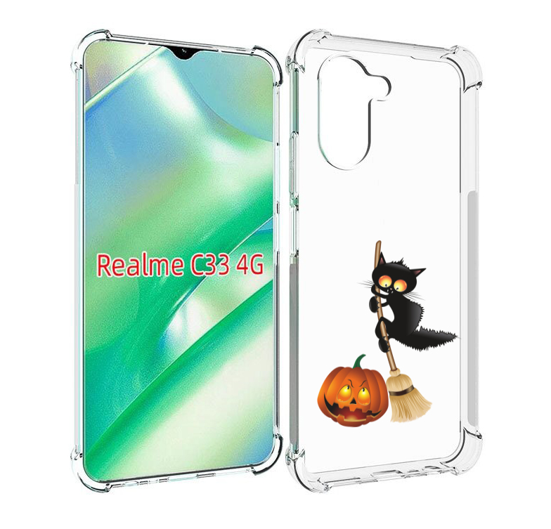 

Чехол MyPads хэлуинский котик для Realme C33 4G, Прозрачный, Tocco