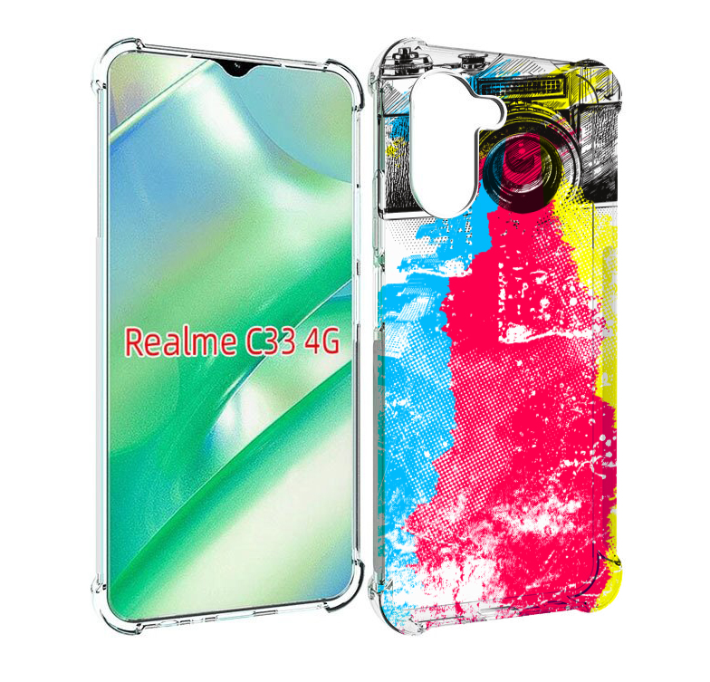 фото Чехол mypads цветной фотоаппарат для realme c33 4g