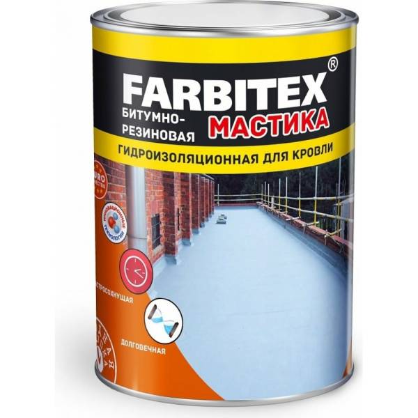 Битумно-резиновая мастика Farbitex 4 кг 4300003457