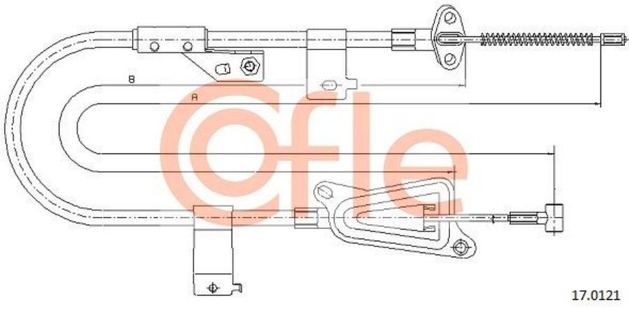 

COFLE 92.17.0121 Трос стояночного тормоза прав задн NISSAN ALMERA all 01- 1шт