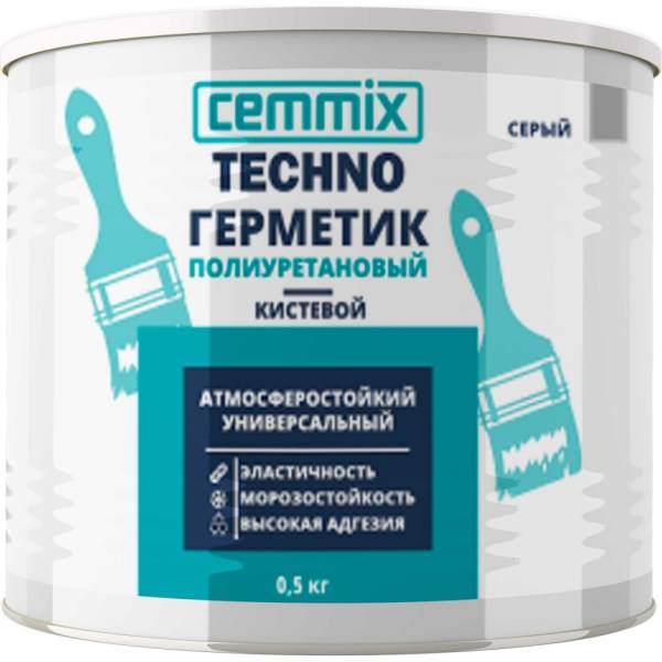 фото Герметик полиуретановый cemmix "кистевой", банка 0,5 кг, цвет серый 85498733