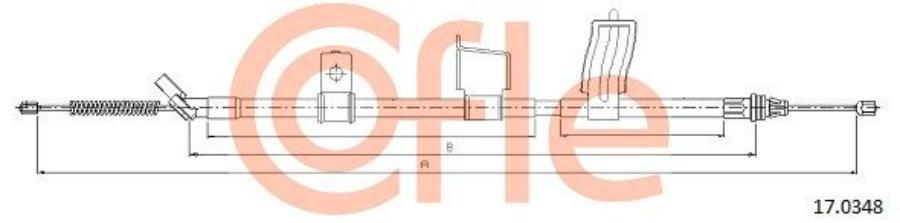 

COFLE 92.17.0348 Трос стояночного тормоза прав задн RENAULT KOLEOS all man/mod 4/07- 1шт