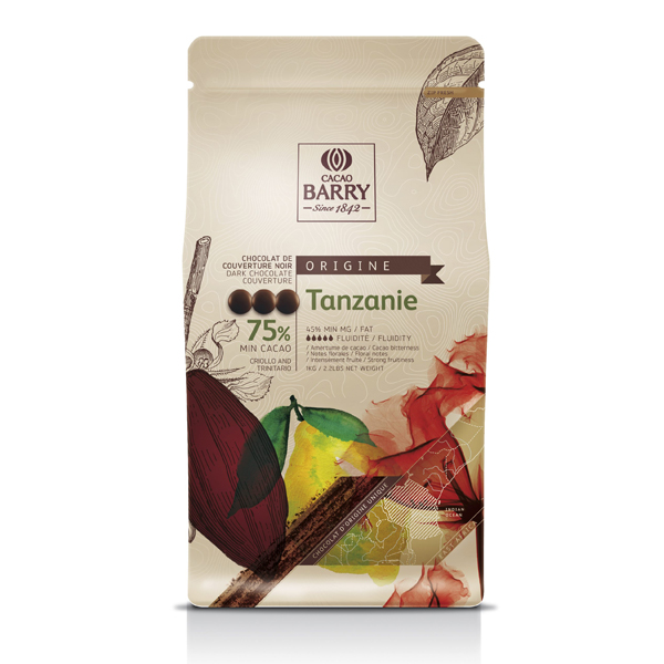 Шоколад Cacao Barry TANZANIE - Темный, 75%, 1кг.